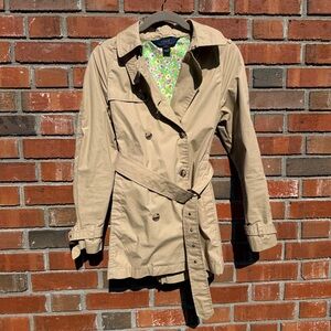 Ralph Lauren Girl’s Tan Double-Breasted Belted Trench Coat Size 14